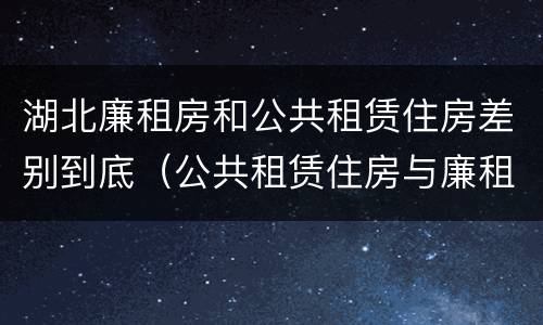 湖北廉租房和公共租赁住房差别到底（公共租赁住房与廉租房的区别）