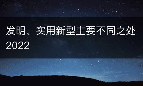 发明、实用新型主要不同之处2022