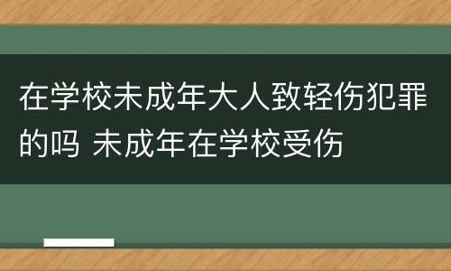 在学校未成年大人致轻伤犯罪的吗 未成年在学校受伤