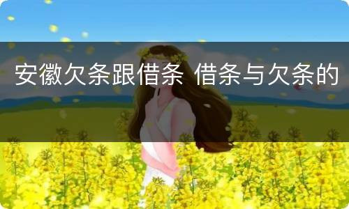 安徽欠条跟借条 借条与欠条的