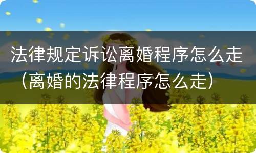 法律规定诉讼离婚程序怎么走（离婚的法律程序怎么走）