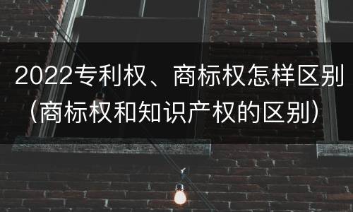2022专利权、商标权怎样区别（商标权和知识产权的区别）