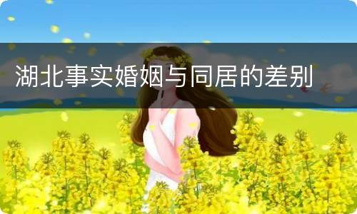湖北事实婚姻与同居的差别