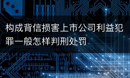 构成背信损害上市公司利益犯罪一般怎样判刑处罚