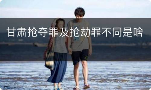 甘肃抢夺罪及抢劫罪不同是啥