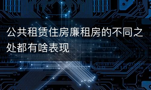 公共租赁住房廉租房的不同之处都有啥表现