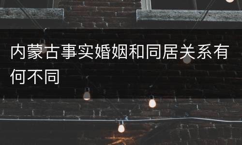内蒙古事实婚姻和同居关系有何不同