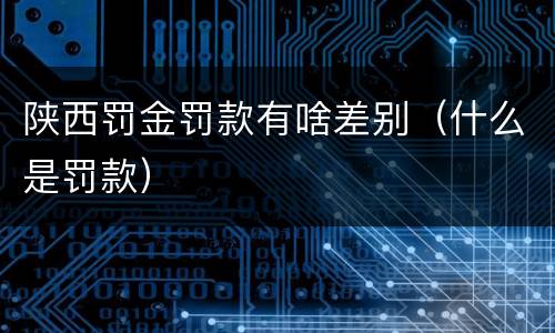 陕西罚金罚款有啥差别（什么是罚款）