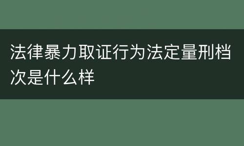 法律暴力取证行为法定量刑档次是什么样