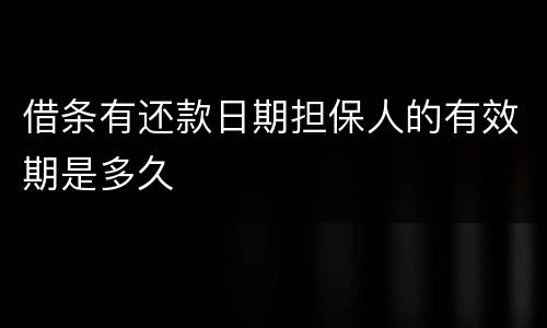 借条有还款日期担保人的有效期是多久