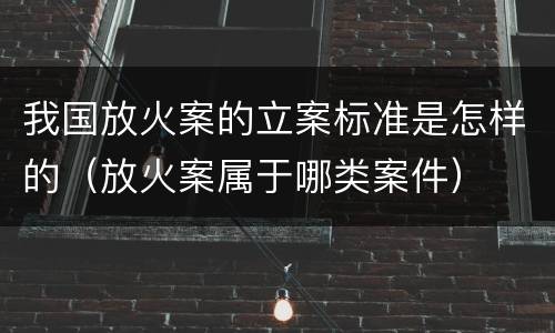 我国放火案的立案标准是怎样的（放火案属于哪类案件）