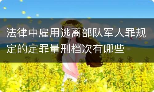 法律中雇用逃离部队军人罪规定的定罪量刑档次有哪些