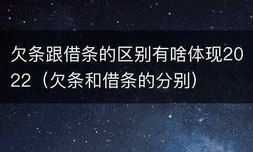 欠条跟借条的区别有啥体现2022（欠条和借条的分别）