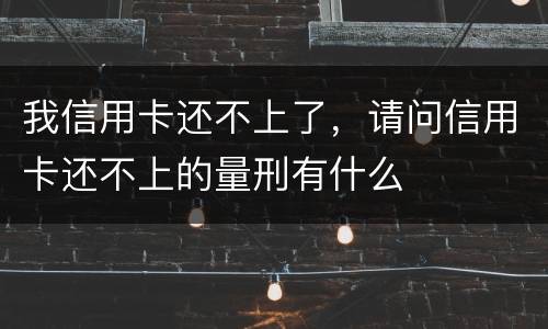 我信用卡还不上了，请问信用卡还不上的量刑有什么