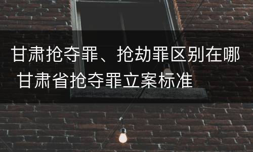 甘肃抢夺罪、抢劫罪区别在哪 甘肃省抢夺罪立案标准