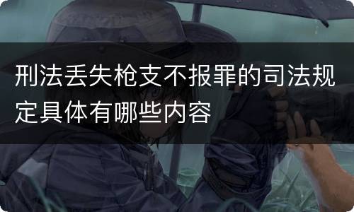 刑法丢失枪支不报罪的司法规定具体有哪些内容