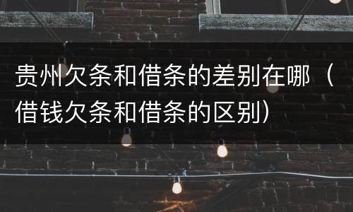 贵州欠条和借条的差别在哪（借钱欠条和借条的区别）