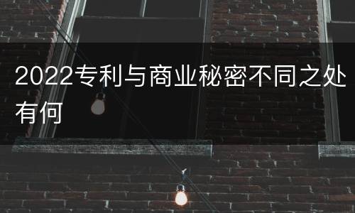 2022专利与商业秘密不同之处有何