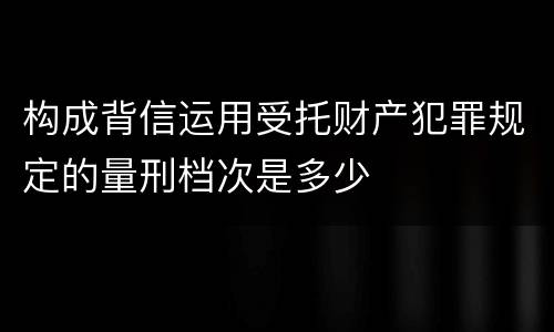 构成背信运用受托财产犯罪规定的量刑档次是多少