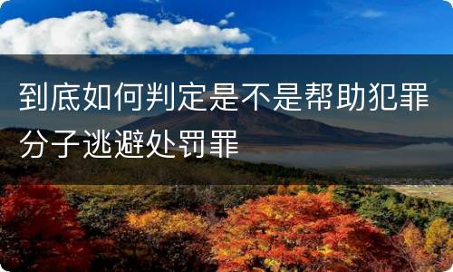 到底如何判定是不是帮助犯罪分子逃避处罚罪