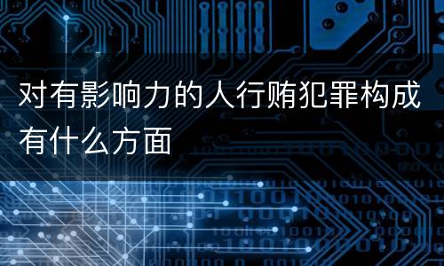 对有影响力的人行贿犯罪构成有什么方面