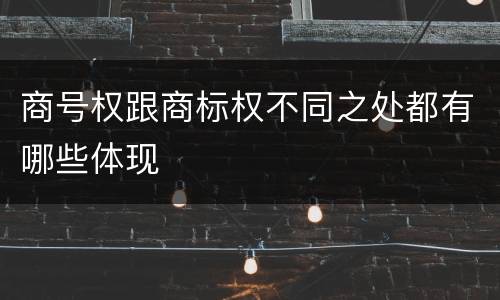 商号权跟商标权不同之处都有哪些体现