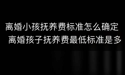 离婚小孩抚养费标准怎么确定 离婚孩子抚养费最低标准是多少