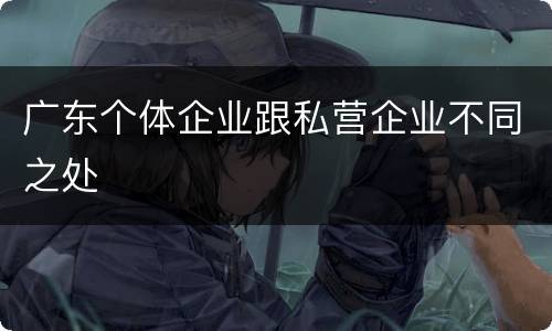 广东个体企业跟私营企业不同之处
