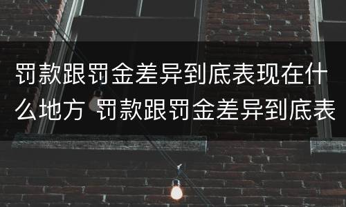 罚款跟罚金差异到底表现在什么地方 罚款跟罚金差异到底表现在什么地方呢