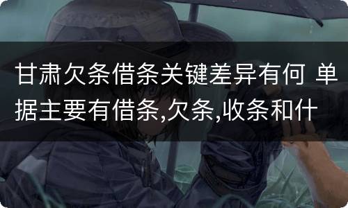甘肃欠条借条关键差异有何 单据主要有借条,欠条,收条和什么