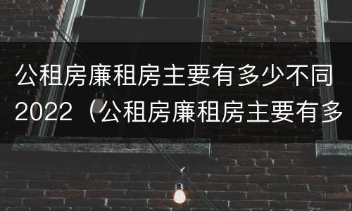 公租房廉租房主要有多少不同2022（公租房廉租房主要有多少不同2022年的）
