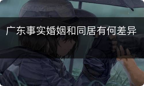 广东事实婚姻和同居有何差异