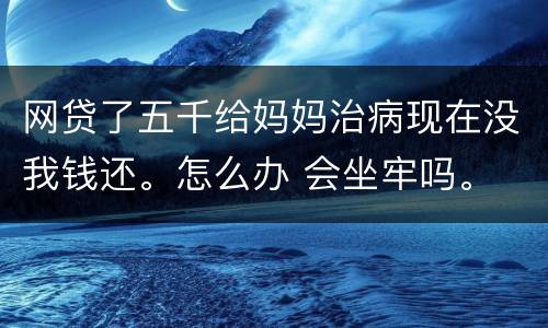 网贷了五千给妈妈治病现在没我钱还。怎么办 会坐牢吗。