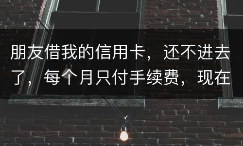 朋友借我的信用卡，还不进去了，每个月只付手续费，现在手续费也付不了了，我该怎么办