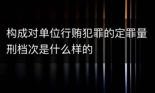 构成对单位行贿犯罪的定罪量刑档次是什么样的