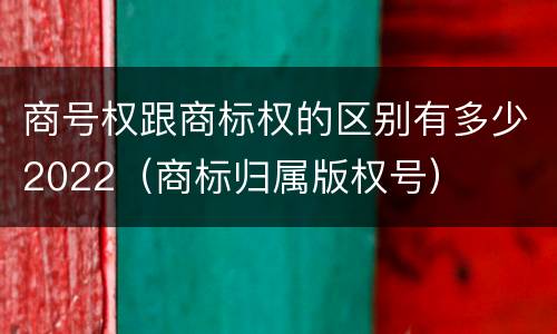 商号权跟商标权的区别有多少2022（商标归属版权号）