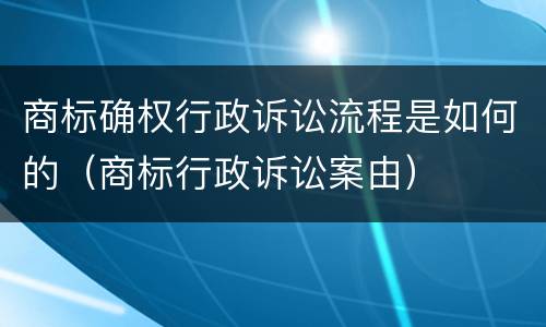 商标确权行政诉讼流程是如何的（商标行政诉讼案由）