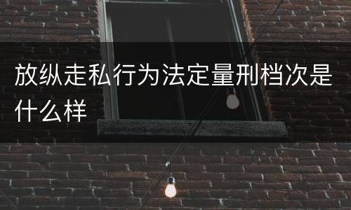 放纵走私行为法定量刑档次是什么样