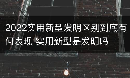 2022实用新型发明区别到底有何表现 实用新型是发明吗
