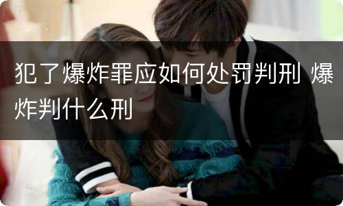 犯了爆炸罪应如何处罚判刑 爆炸判什么刑