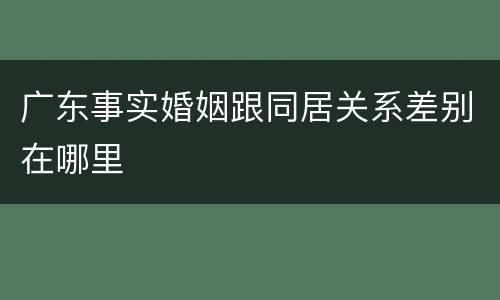 广东事实婚姻跟同居关系差别在哪里