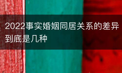 2022事实婚姻同居关系的差异到底是几种