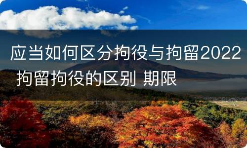 应当如何区分拘役与拘留2022 拘留拘役的区别 期限