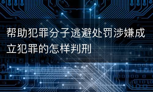 帮助犯罪分子逃避处罚涉嫌成立犯罪的怎样判刑
