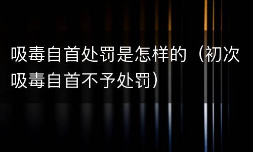 吸毒自首处罚是怎样的（初次吸毒自首不予处罚）