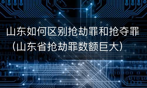 山东如何区别抢劫罪和抢夺罪（山东省抢劫罪数额巨大）