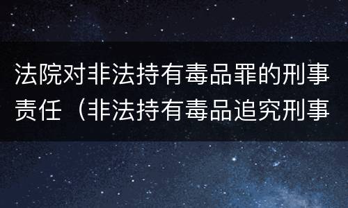 法院对非法持有毒品罪的刑事责任（非法持有毒品追究刑事责任吗）