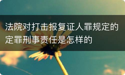 法院对打击报复证人罪规定的定罪刑事责任是怎样的
