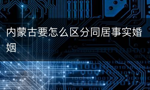 内蒙古要怎么区分同居事实婚姻
