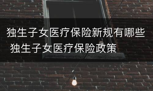 独生子女医疗保险新规有哪些 独生子女医疗保险政策